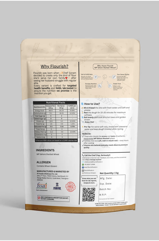 Sharbati Wheat Atta - 100% Premium MP Sehore Sharbati