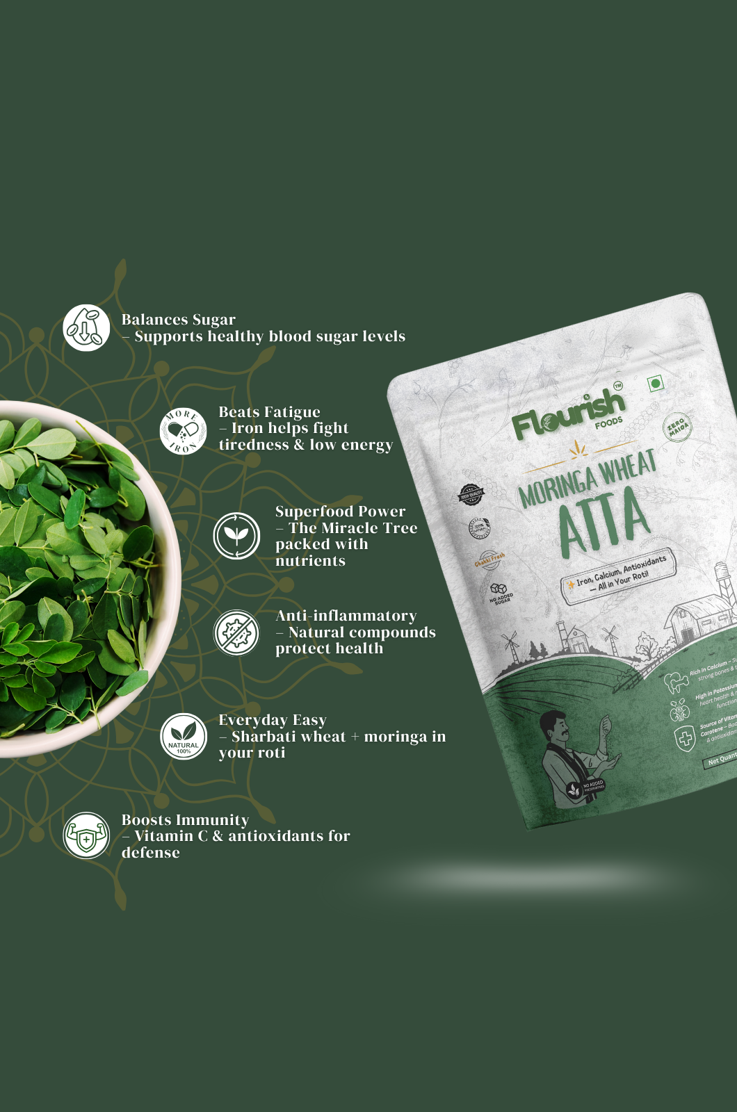 Moringa Wheat Atta