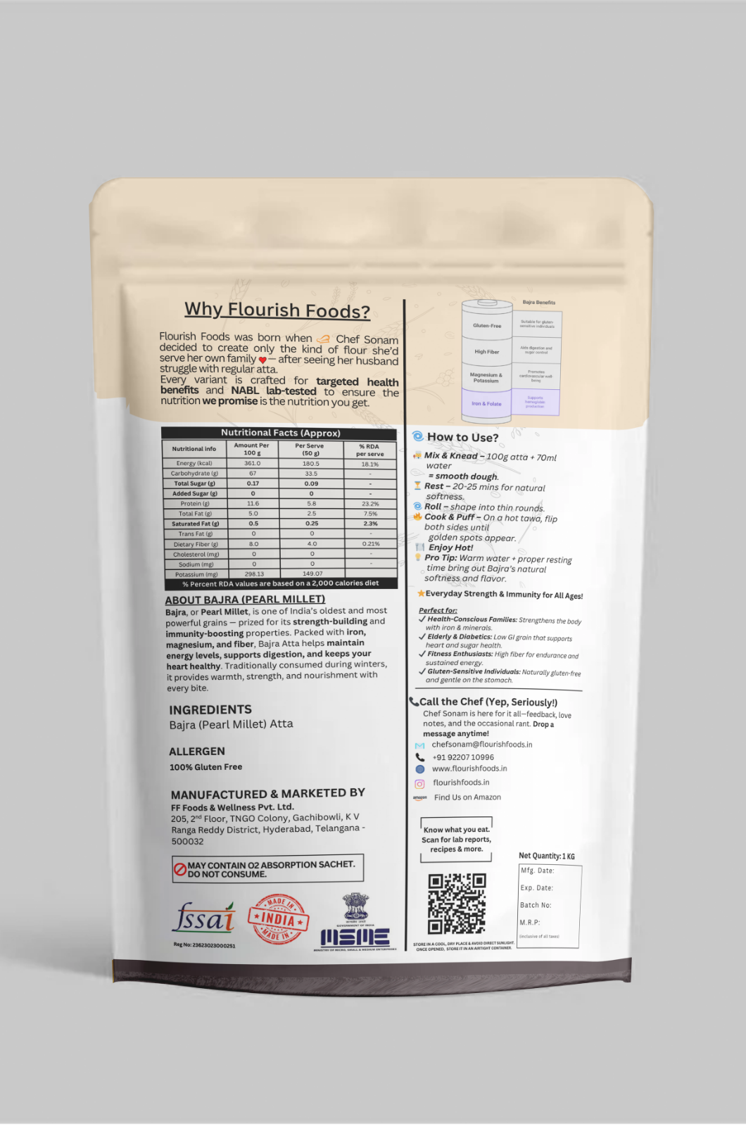 Bajra Pearl Millet Atta (Gluten Free)