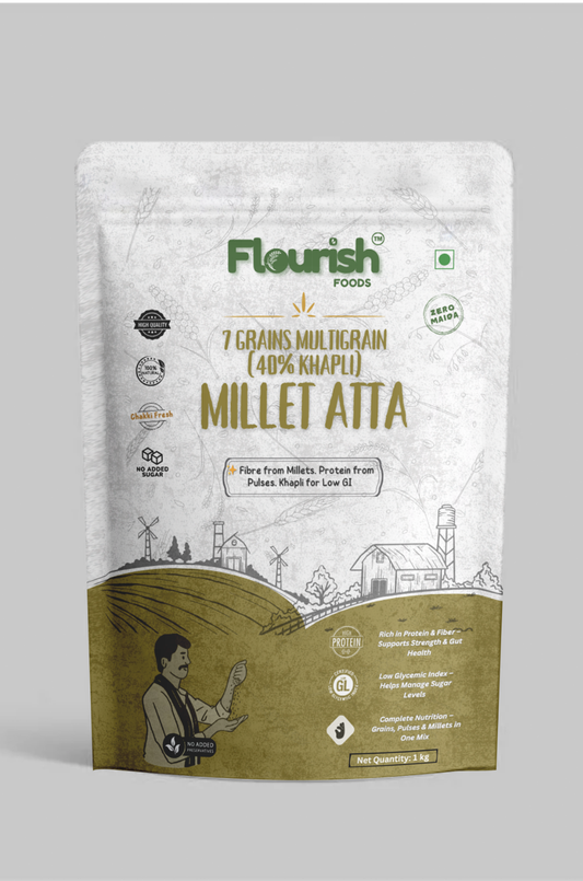 7-Grain Multigrain Millet Atta (40% Khapli Wheat)