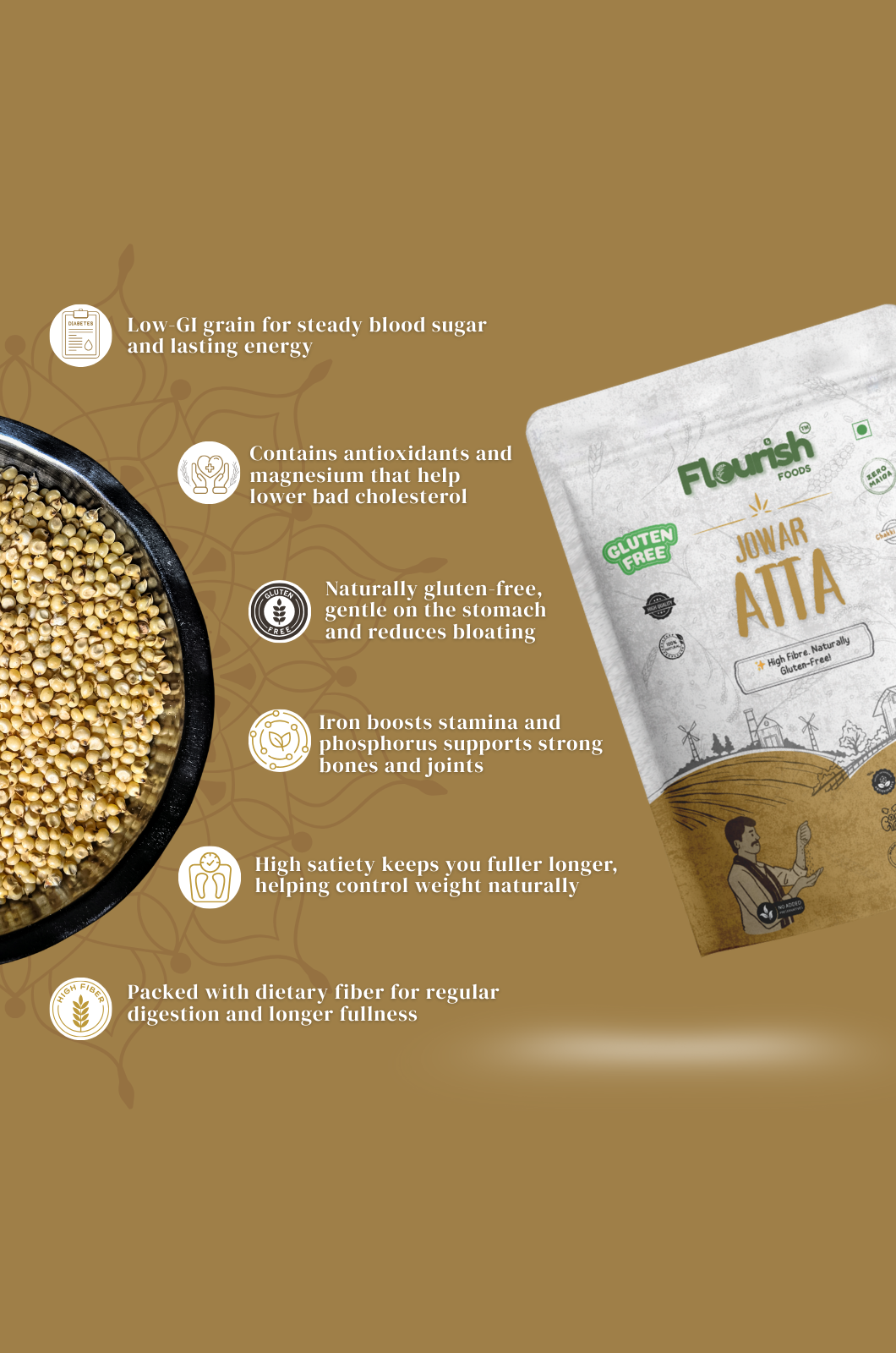 Jowar [Sorghum Millet] Atta – 100% Gluten-Free