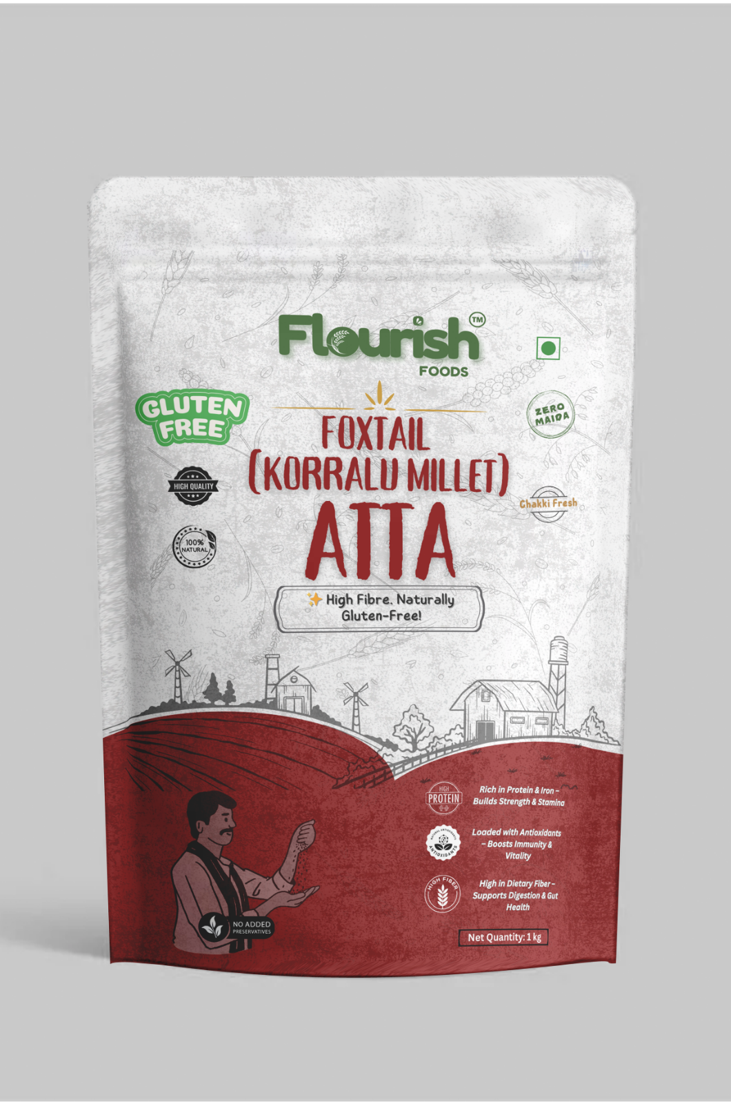 Foxtail (Korralu) Millet Atta - 100% Gluten Free