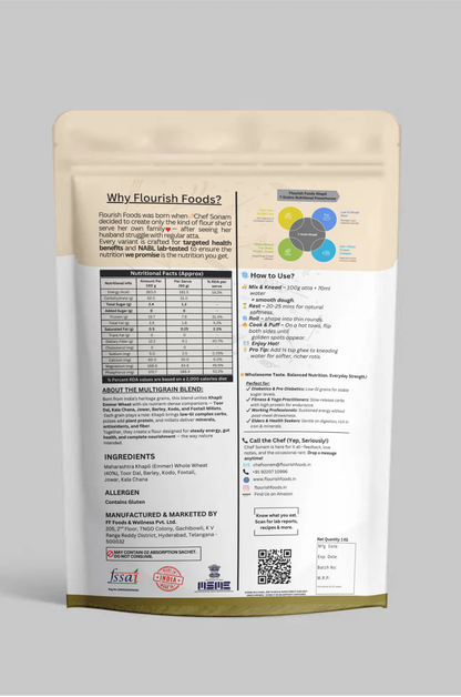7-Grain Multigrain Millet Atta (40% Khapli Wheat)