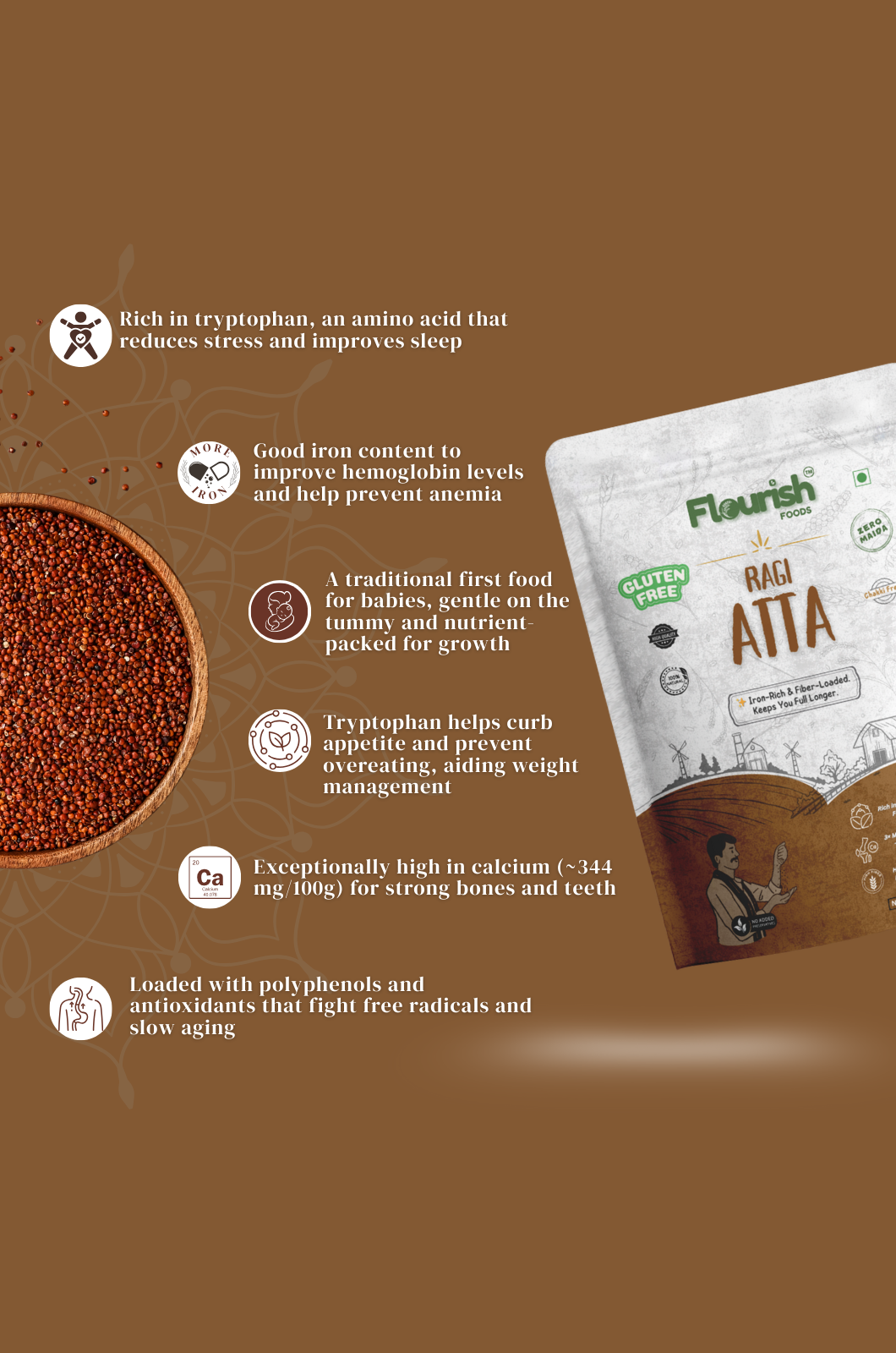 Ragi [Finger Millet] Atta - 100% Gluten Free